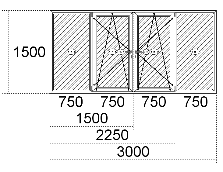 Стандартные окна ПВХ: размеры - высота и ширина Щёлково